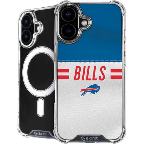 NFL Buffalo Bills White Striped iPhone 16 Plus MagSafe Case
