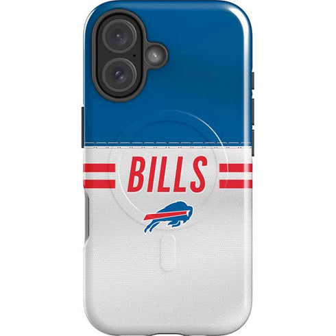NFL Buffalo Bills White Striped iPhone 16 Plus Magsafe Impact Case