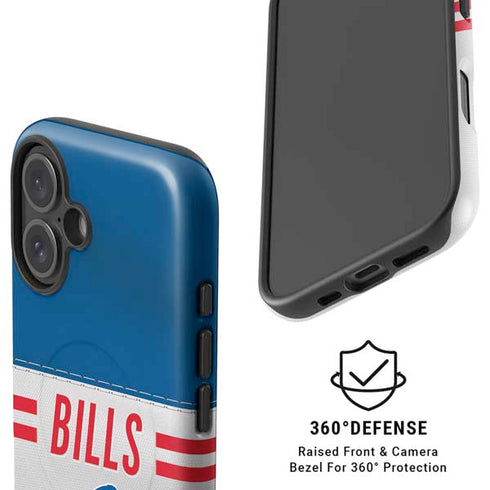 NFL Buffalo Bills White Striped iPhone 16 Plus Magsafe Impact Case