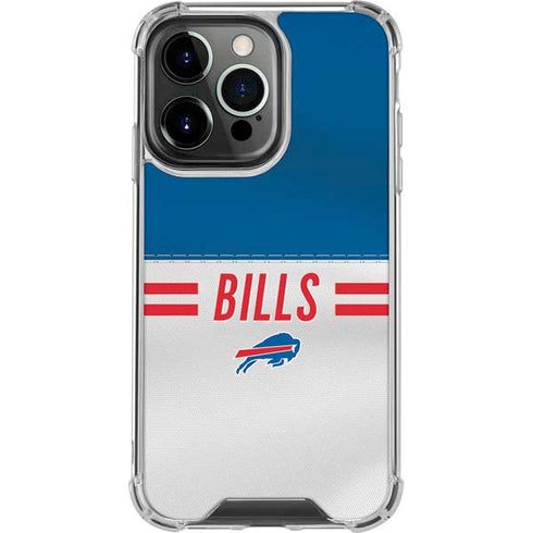 NFL Buffalo Bills White Striped iPhone 16 Pro Clear Case