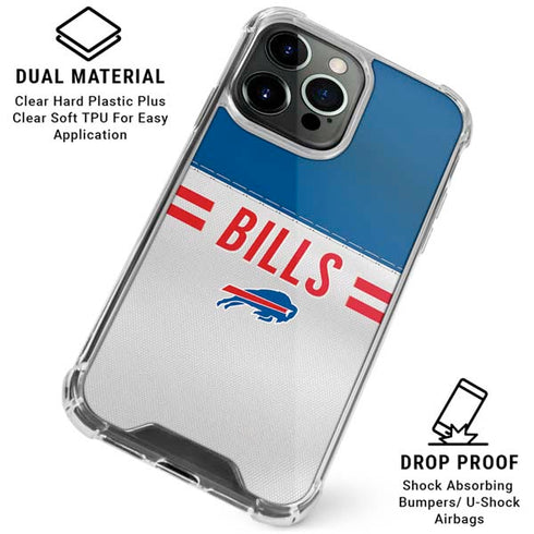 NFL Buffalo Bills White Striped iPhone 16 Pro Clear Case