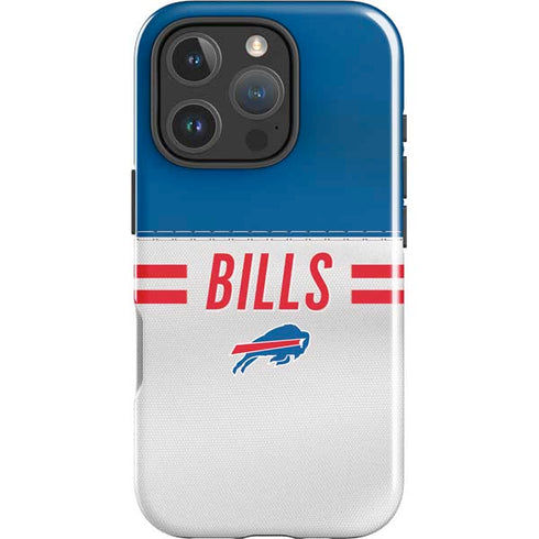 NFL Buffalo Bills White Striped iPhone 16 Pro Impact Case
