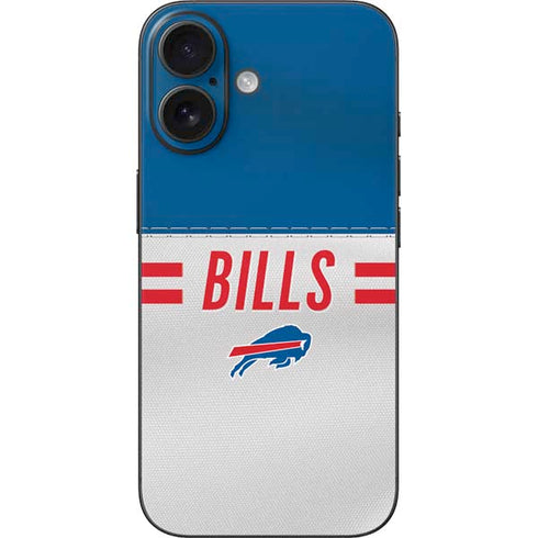 NFL Buffalo Bills White Striped iPhone 16 Skin