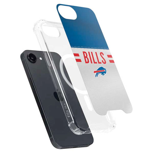 NFL Buffalo Bills White Striped iPhone 16e MagSafe Case