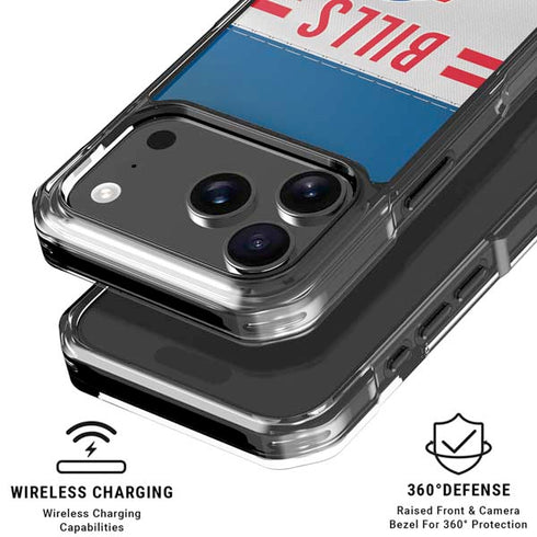 NFL Buffalo Bills White Striped iPhone 18 Pro Clear Case