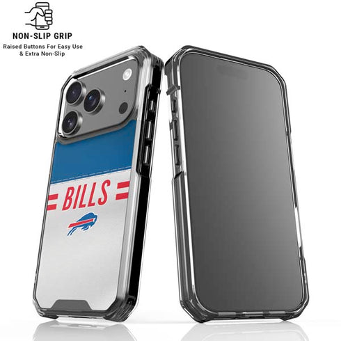 NFL Buffalo Bills White Striped iPhone 18 Pro Clear Case