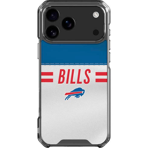 NFL Buffalo Bills White Striped iPhone 18 Pro Max Clear Case