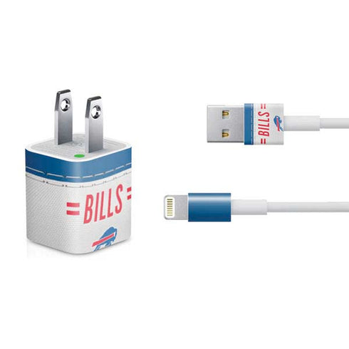 NFL Buffalo Bills White Striped iPhone Charger (5W USB) Skin