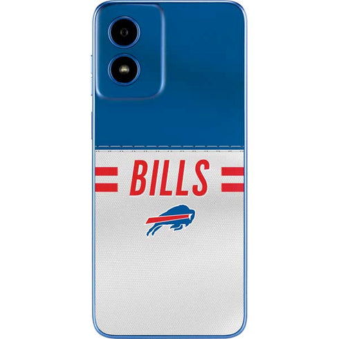 NFL Buffalo Bills White Striped Moto G Play 4G (2024) Skin