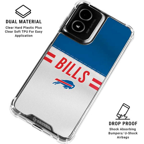NFL Buffalo Bills White Striped Moto G Power 5G (2024) Clear Case