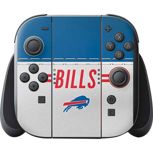 NFL Buffalo Bills White Striped Nintendo Switch 2 (2025) with Joy-Con Skin