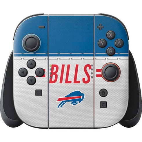 NFL Buffalo Bills White Striped Nintendo Switch 2 (2025) Joy-Con Controller Skin