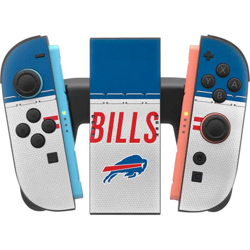 NFL Buffalo Bills White Striped Nintendo Switch 2 (2025) Joy-Con Controller Skin