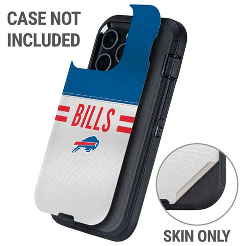 NFL Buffalo Bills White Striped Otterbox Defender iPhone Skin
