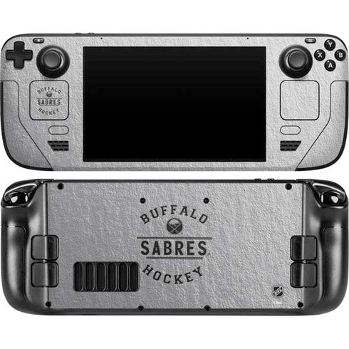NHL Buffalo Sabres Black Text Steam Deck Handheld Gaming Computer OLED Skin