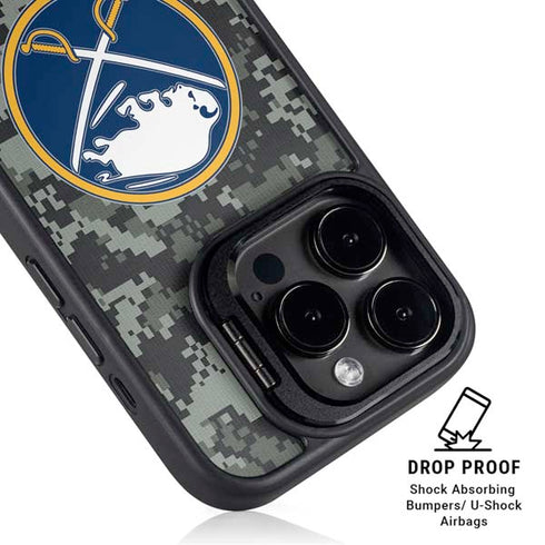 NHL Buffalo Sabres Camo iPhone 14 Pro Max Kickstand Case