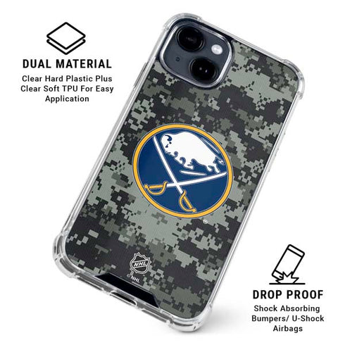 NHL Buffalo Sabres Camo iPhone 15 Clear Case