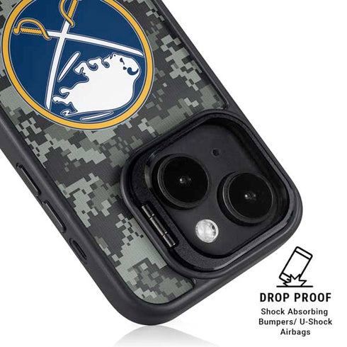 NHL Buffalo Sabres Camo iPhone 15 Kickstand Case