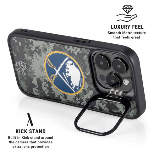 NHL Buffalo Sabres Camo iPhone 15 Pro Max Kickstand Case