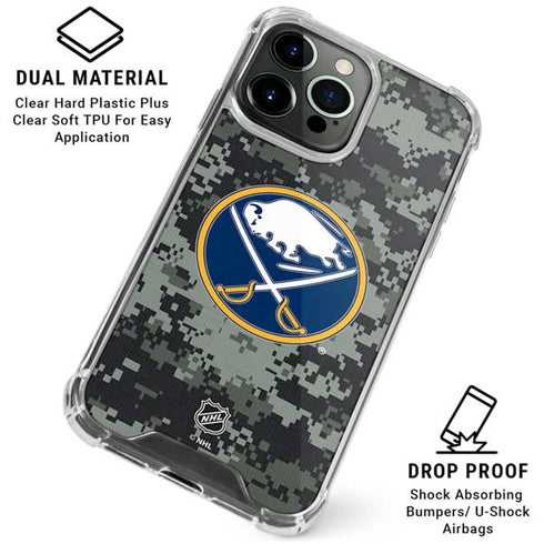 NHL Buffalo Sabres Camo iPhone 16 Pro Max Clear Case