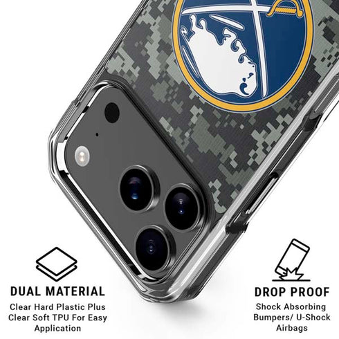 NHL Buffalo Sabres Camo iPhone 18 Pro Clear Case