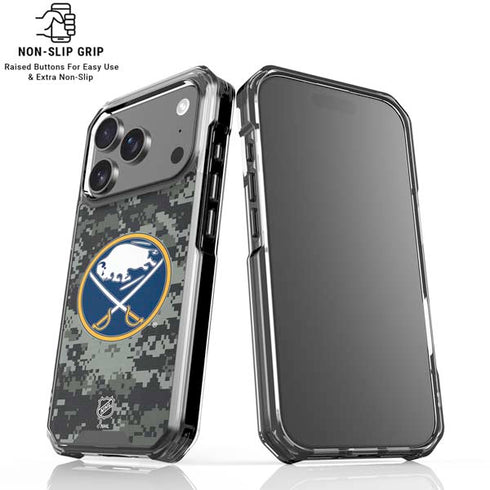 NHL Buffalo Sabres Camo iPhone 18 Pro Clear Case
