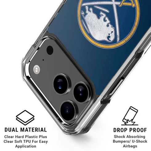 NHL Buffalo Sabres Distressed iPhone 17 Pro Max Clear Case