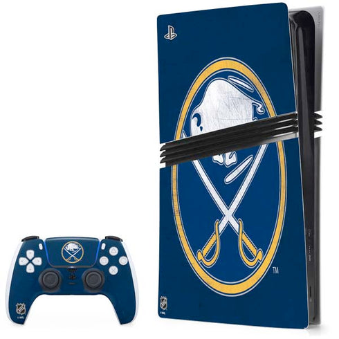 NHL Buffalo Sabres Distressed PS5 Pro Bundle Skin