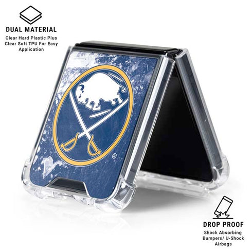 NHL Buffalo Sabres Frozen Galaxy Z Flip7 Clear Case