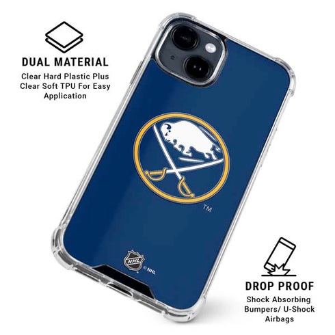 NHL Buffalo Sabres Solid Background iPhone 15 Clear Case