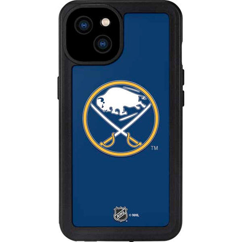 NHL Buffalo Sabres Solid Background iPhone 15 Plus Waterproof Case