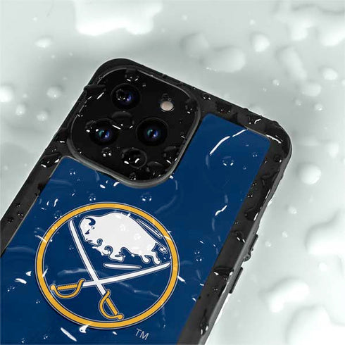 NHL Buffalo Sabres Solid Background iPhone 15 Pro Waterproof Case