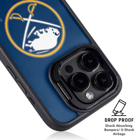 NHL Buffalo Sabres Solid Background iPhone 16 Pro Kickstand Case