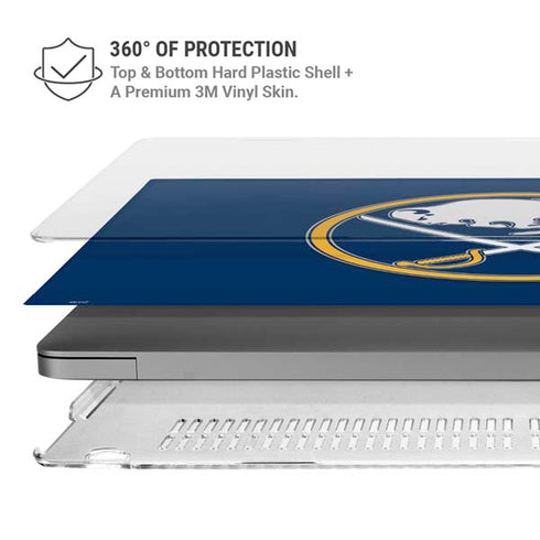 NHL Buffalo Sabres Solid Background MacBook Pro 14in (2021-24) Case plus Skin