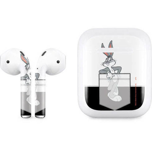Looney Tunes Bugs Bunny Black White Apple AirPods Skin