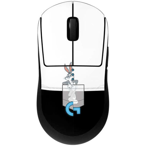 Looney Tunes Bugs Bunny Black White G Pro Wireless Gaming Mouse Skin