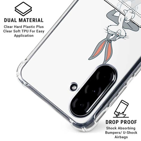 Looney Tunes Bugs Bunny Black White Galaxy A36 5G Clear Case