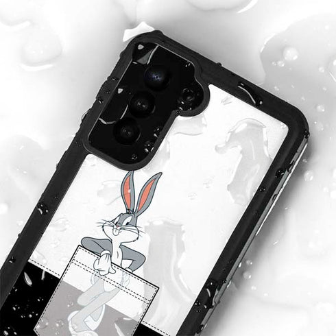 Looney Tunes Bugs Bunny Black White Galaxy S24 Plus Waterproof Case
