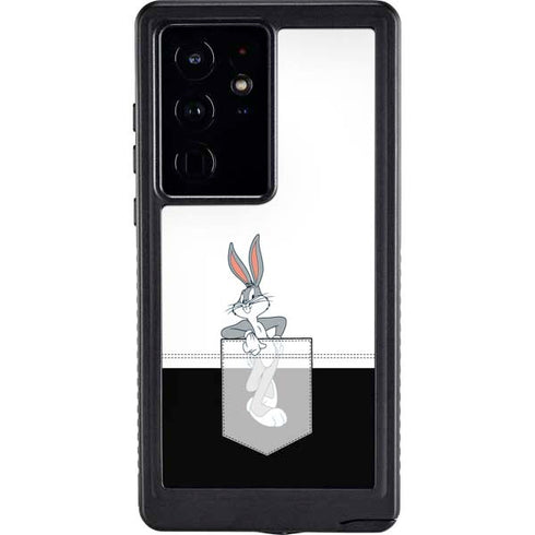 Looney Tunes Bugs Bunny Black White Galaxy S24 Ultra Waterproof Case
