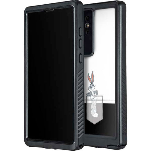 Looney Tunes Bugs Bunny Black White Galaxy S24 Ultra Waterproof Case