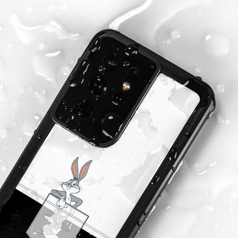 Looney Tunes Bugs Bunny Black White Galaxy S24 Ultra Waterproof Case