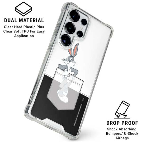 Looney Tunes Bugs Bunny Black White Galaxy S25 Ultra Clear Case