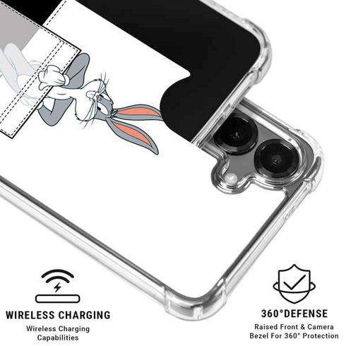 Looney Tunes Bugs Bunny Black White Galaxy S26 Clear Case