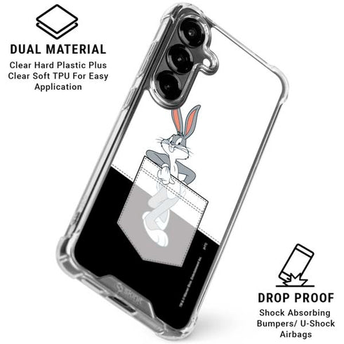 Looney Tunes Bugs Bunny Black White Galaxy S26 Clear Case