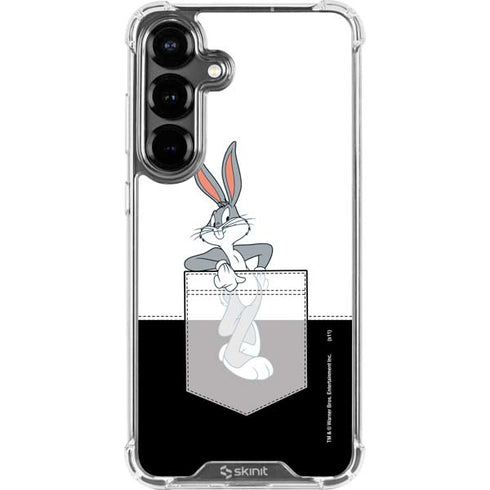 Looney Tunes Bugs Bunny Black White Galaxy S26 Plus Clear Case