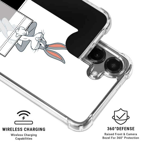 Looney Tunes Bugs Bunny Black White Galaxy S26 Plus Clear Case