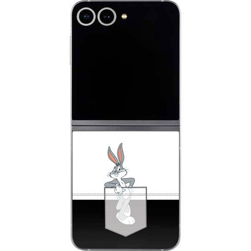 Looney Tunes Bugs Bunny Black White Galaxy Z Flip6 Skin
