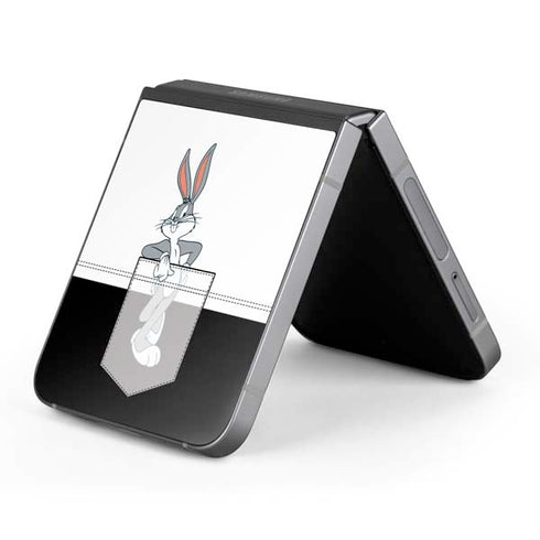 Looney Tunes Bugs Bunny Black White Galaxy Z Flip6 Skin
