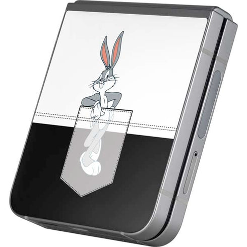 Looney Tunes Bugs Bunny Black White Galaxy Z Flip6 Skin