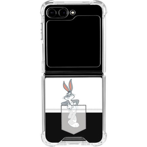 Looney Tunes Bugs Bunny Black White Galaxy Z Flip6 Clear Case